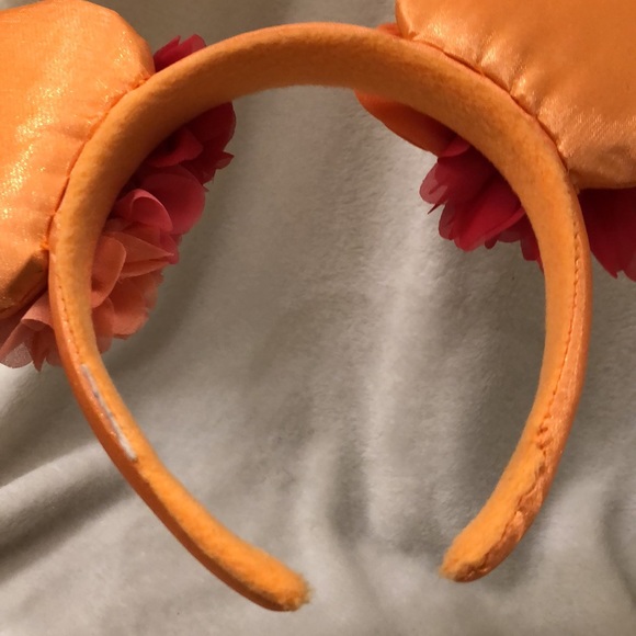 Gently used Disney Parks orange and pink flower ears - Picture 4 of 6